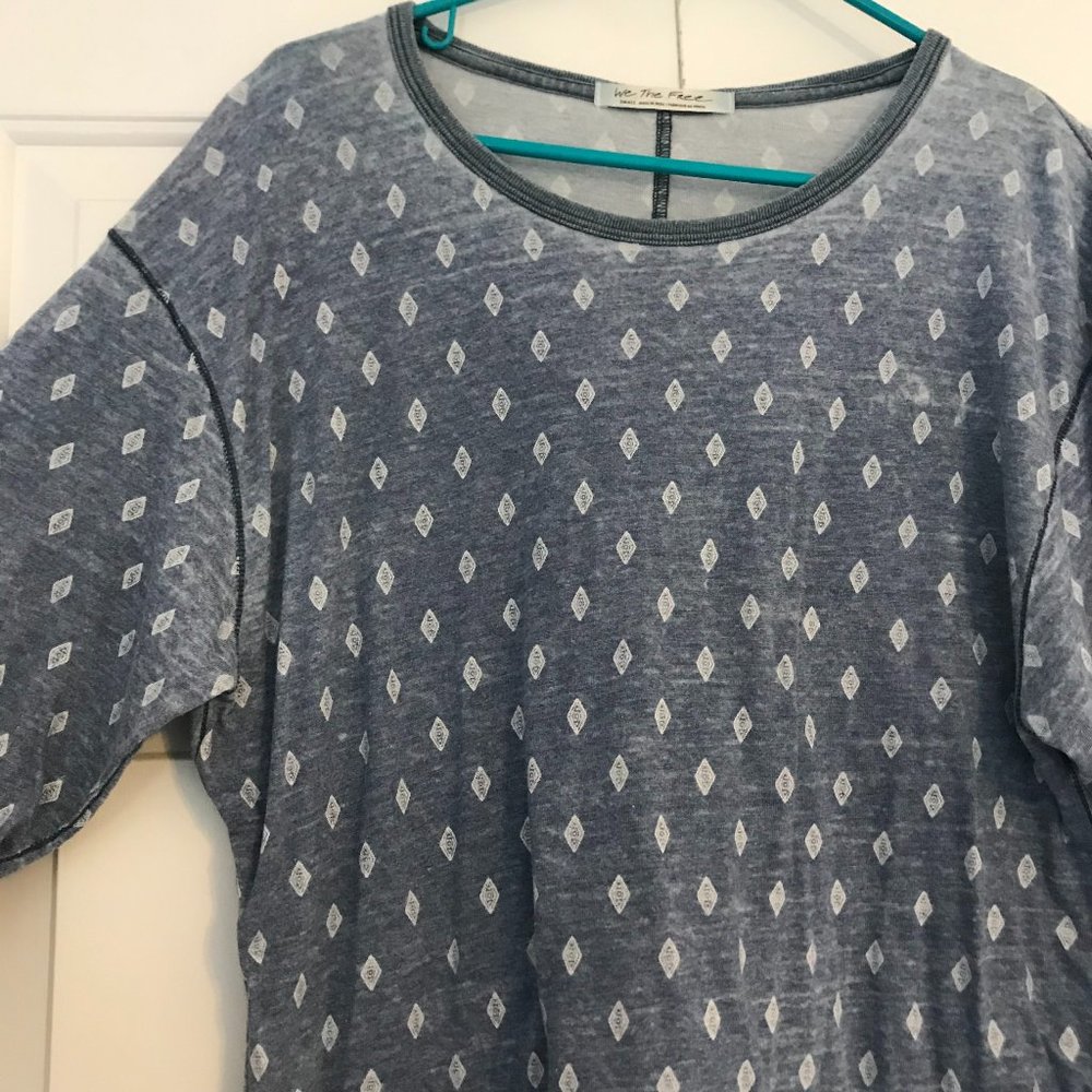 Free People blue diamond detailed shirt